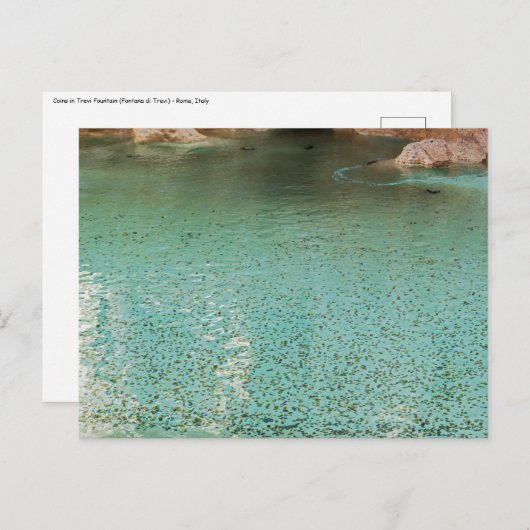 Münzen im Trevi-Brunnen - Rom, Italien Postkarte (Vorne/Hinten)