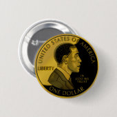 Münzen-Knopf USA Obama Button (Vorne & Hinten)