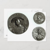 Münzen mit Henry VIII und Anne Boleyn Postkarte (Vorne/Hinten)