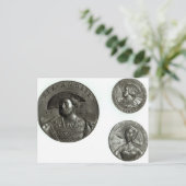 Münzen mit Henry VIII und Anne Boleyn Postkarte (Stehend Vorderseite)