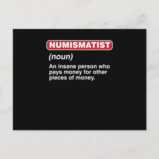 Münzen Münzsammler Händler Währung Token Numi Postkarte (Vorderseite)
