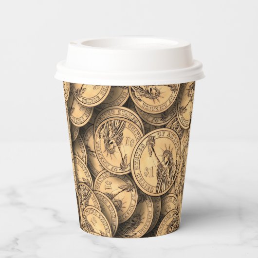 Münzen Pappbecher (Rückseite)