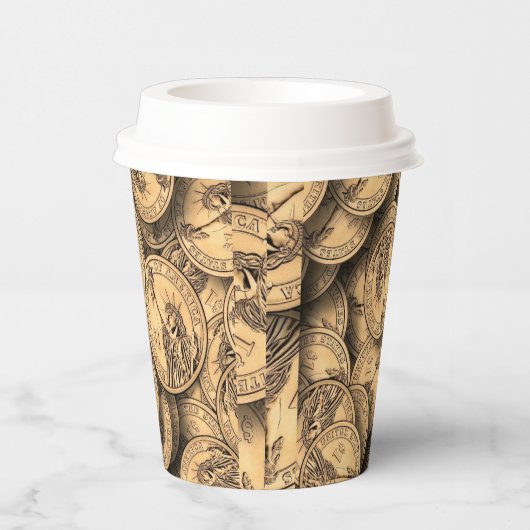 Münzen Pappbecher (Rechts)