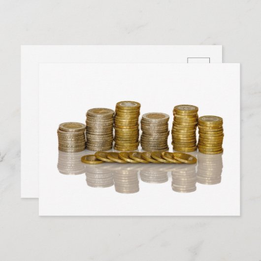 Münzen Postkarte (Vorne/Hinten)
