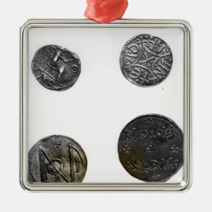 Münzen von Cunobelinus oder Cymbeline, König von Silbernes Ornament