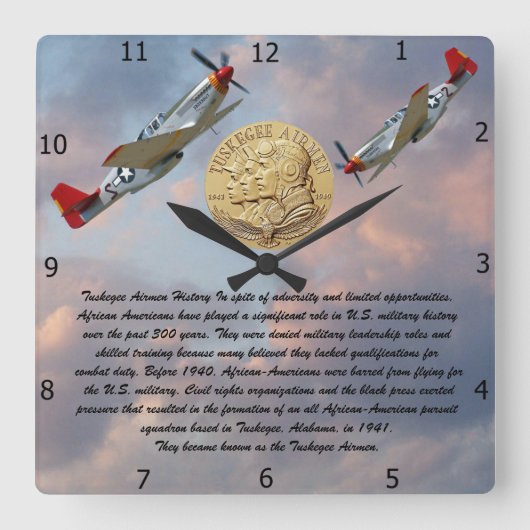MÜNZEN VON TUSKEGEE QUADRATISCHE WANDUHR (Vorderseite)
