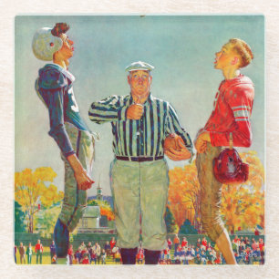 Münzen-Wurf durch Norman Rockwell Glasuntersetzer