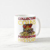 Münzensammeln Bewahrt Geschichte Seltene Münzsamml Kaffeetasse (VorderseiteRechts)