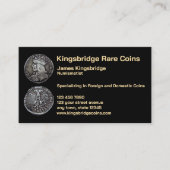 Münzenshops für Numismatiker Visitenkarte (Vorderseite)