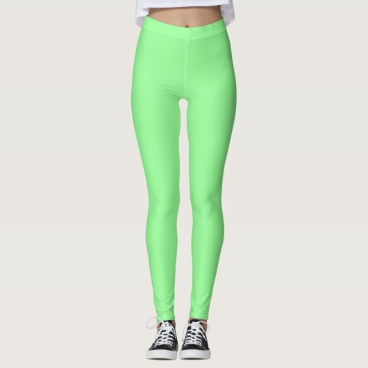 Münzgrün einfarbig schlicht leggings (Vorderseite)