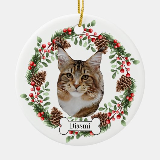 Münzkatze Keramik Ornament (Vorne)