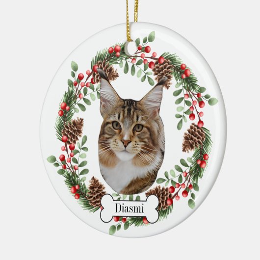 Münzkatze Keramik Ornament (Links)