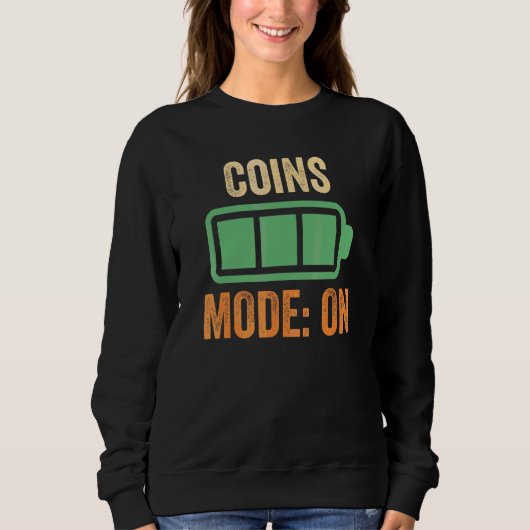 Münzmodus bei Batterie-Design Sweatshirt (Vorderseite)