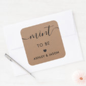 Münzprägemarke, Prägeticker, Hochzeitsnamensticker Quadratischer Aufkleber (Umschlag)