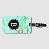 Münzprägepackt und Goldmarmor-Monogramm-Gepäcktasc Gepäckanhänger (Vorderseite (Horizontal))