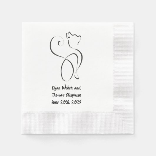 Münzrand Hochzeit Napkins Serviette (Vorderseite)