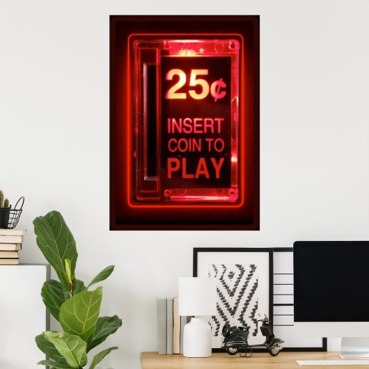 Münzrücklaufbahn einsetzen poster (Heimbüro)