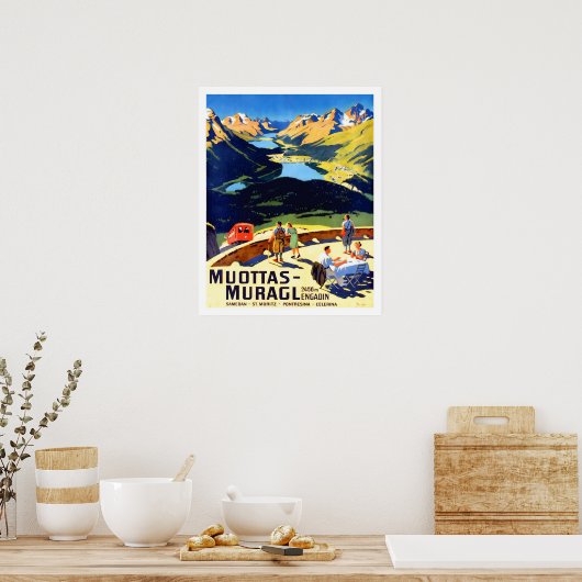 Muottas Muragl Bergwelt, Schweiz Poster (Küche)