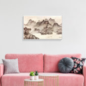 Muqi Fachang - Sonnenuntergang über einem Fischerd Leinwanddruck (Insitu (Wohnzimmer))