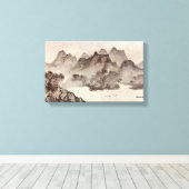 Muqi Fachang - Sonnenuntergang über einem Fischerd Leinwanddruck (Insitu (Holzboden))