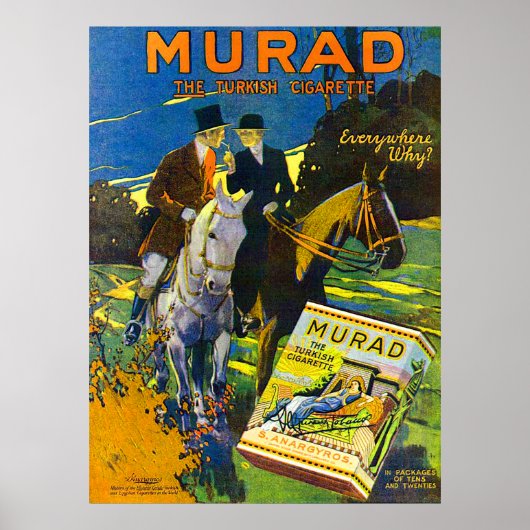 Murad Cigarettes 1910 Die türkische Zigarette Poster (Vorne)