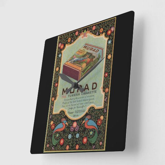 Murad Cigarettes Quadratische Wanduhr (Winkel)