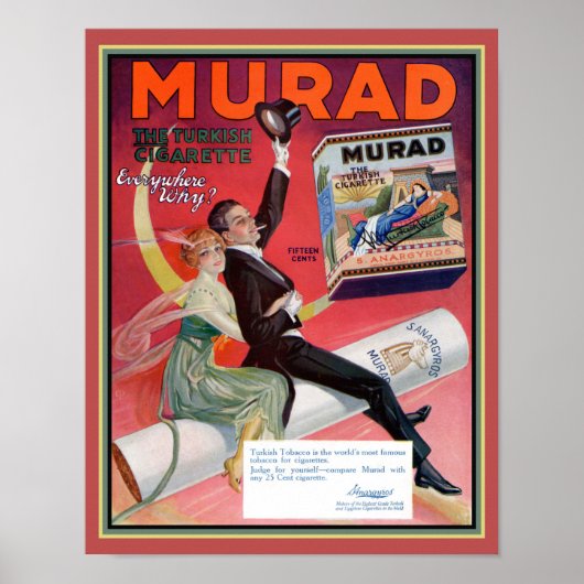 Murad Turkish Cigarette Ad der 1920er Jahre Poster (Vorne)