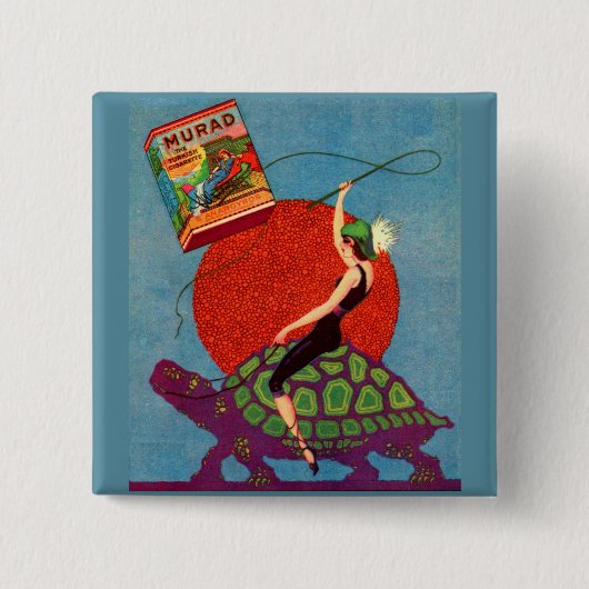 Murad zigarettes Lady reitet Riesenschildkröte Button (Vorderseite)
