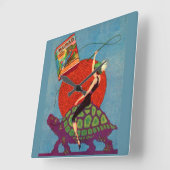 Murad zigarettes Lady reitet Riesenschildkröte Quadratische Wanduhr (Winkel)