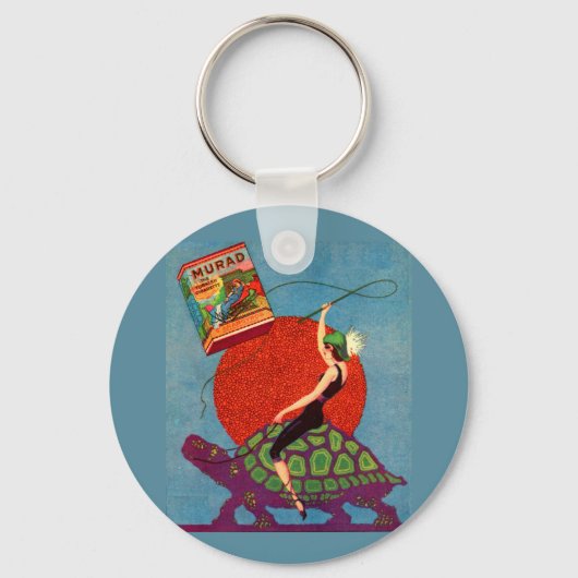 Murad zigarettes Lady reitet Riesenschildkröte Schlüsselanhänger (Vorderseite)