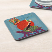 Murad zigarettes Lady reitet Riesenschildkröte Untersetzer (Linke Seite)