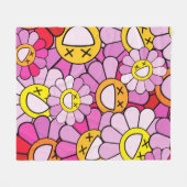 Murakami-Blumen Fleecedecke (Vorderseite (Horizontal))