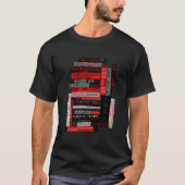 Murakami Book Stack Fanatic (Farbe) T-Shirt (Vorderseite)