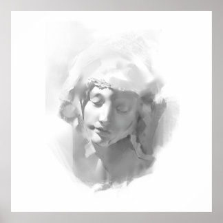 Mural Art Plaster Statue Frau Sketch Poster