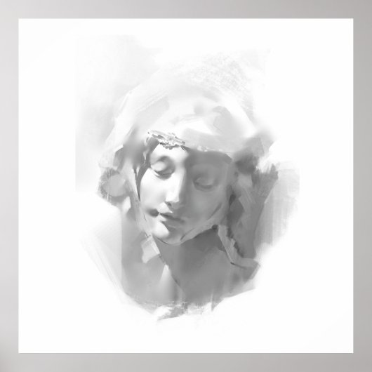 Mural Art Plaster Statue Frau Sketch Poster (Vorne)