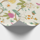 Mural. Bloom. Blühende Bäume. Vintage Bluterkranku Geschenkpapier (Ecke)