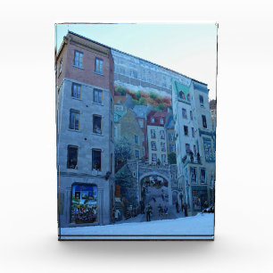 Mural in Old Quebec City, Quebec, Kanada Fotoblock