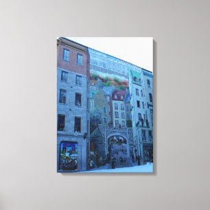 Mural in Old Quebec City, Quebec, Kanada Leinwanddruck