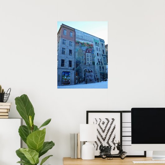 Mural in Old Quebec City, Quebec, Kanada Poster (Heimbüro)