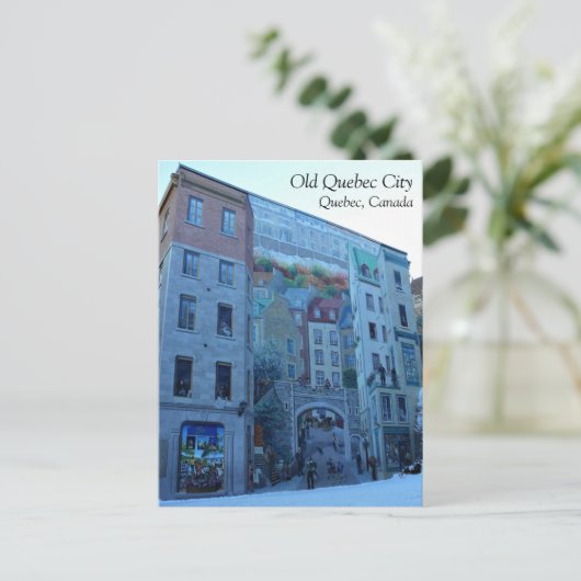 Mural in Old Quebec City, Quebec, Kanada Postkarte (Stehend Vorderseite)