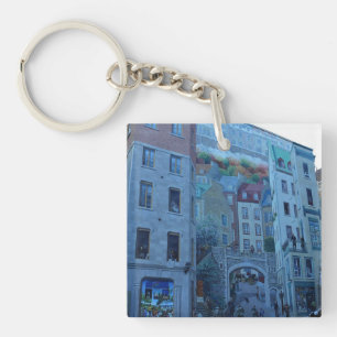 Mural in Old Quebec City, Quebec, Kanada Schlüsselanhänger