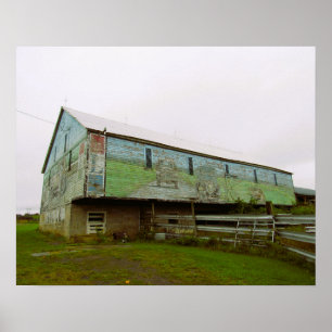 Mural Painted Barn New York USA Poster
