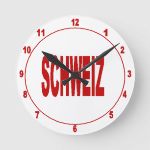 Mural-Uhr aus Acryl, Ronde Medium SCHWEIZ Runde Wanduhr