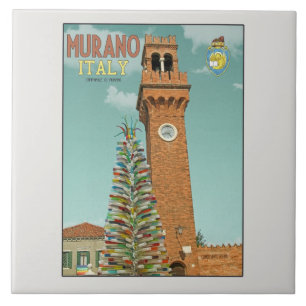 Murano Campanile und Glaskunstbaum Fliese