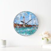 Murano Lighthouse, Venice, Italy. Große Wanduhr (Zuhause)