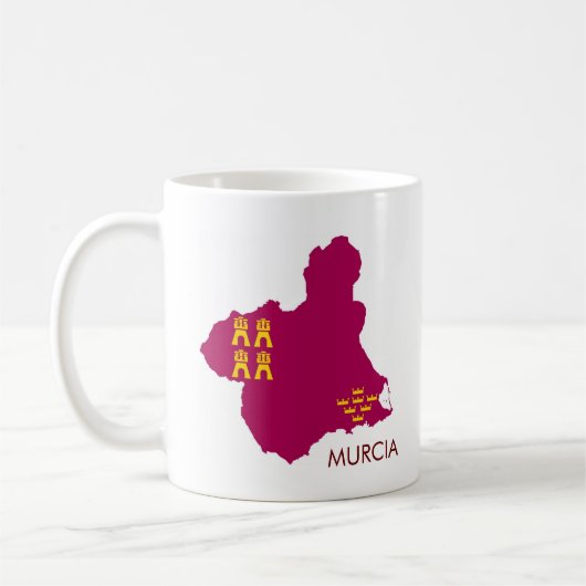 Murcia-Karte/Flagge Kaffeetasse (Links)