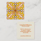 Murcia Retro Spanisches Abstraktes Muster Quadratische Visitenkarte (Vorne/Hinten)