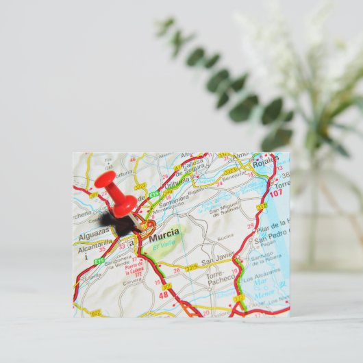 Murcia, Spanien Postkarte (Stehend Vorderseite)