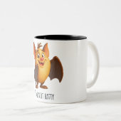 Murciélago adorable "I'm not batty" Zweifarbige Tasse (VorderseiteRechts)