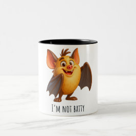 Murciélago adorable "I'm not batty" Zweifarbige Tasse
